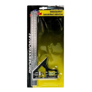 Escuadra Profesional En Acero Ajustable Con Nivel 12"