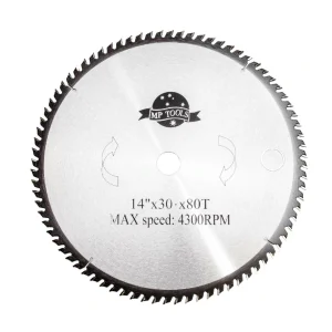 Disco Corte De Sierra En Acero Para Madera 80D 14" E 30mm