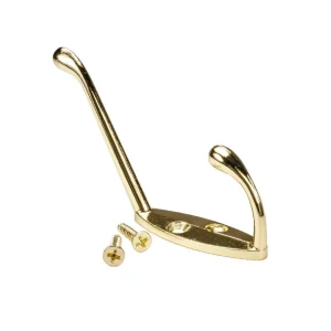 Gancho De Pared Con Perchero Doble Metálico Dorado 2-1/2"