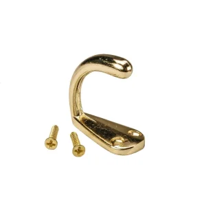 Gancho De Pared Con Perchero Doble Metálico Dorado 1-1/2"