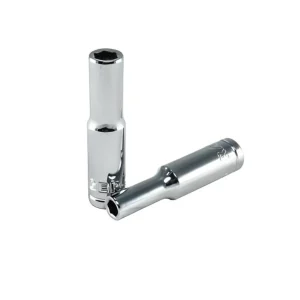 Copa Dado Cromado Larga 8mm Cuadrante 1/4" Hexagonal