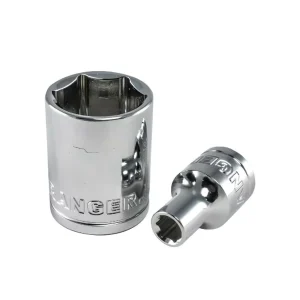 Copa Dado Cromado De 18mm Cuadrante 1/2" Hexagonal